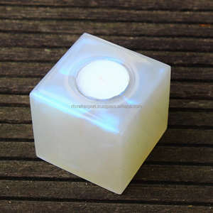 Candelabros de madera de estilo nórdico de lujo, tarro de vela de cristal de colores personalizables, decoración del hogar para ocasiones navideñas - Product Image 1