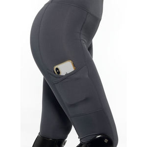 Pantalones de equitación para mujer con 2 bolsillos, asiento completo de silicona antideslizante, pantalones de carreras, pantalones de ejercicio para pista. - Product Image 6