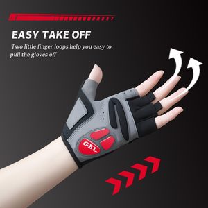 Guantes de Ciclismo, Guantes de Bicicleta con Almohadilla de Gel para Hombre, Antideslizantes y Amortiguadores, Ligeros y de Diseño, Medios Dedos para Bicicleta de Carretera - Product Image 3