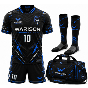 100% Polyester Unisex Adult's Football Uniform Set Customized Size Breathable Football Training Uniform Kit With Custom Name - Product Image 3