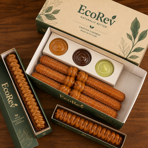Caja de Cartón para Churros, Personalizada, Ecológica, Biodegradable, Reciclable, de Grado Alimenticio, para Panadería, Pasteles y Donas - Product Image 1
