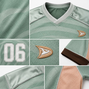 Camiseta de Fútbol Americano Personalizada para Hombre, Manga Corta, Malla Transpirable, Bloques de Color, Cuello Redondo, Ropa Deportiva, Talla Adulto Regular - Product Image 6