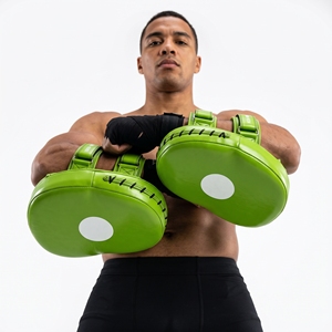 Cibles de boxe en cuir de vachette vert Dumela Parrot avec impression de logo personnalisée, écologiques et respirantes, équipement d'entraînement d'arts martiaux - Product Image 2