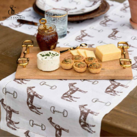 Plateau de service de fromages équestres en bois best-seller avec poignée élégante en métal pour mors de cheval, parfait pour cadeau élégant et amoureux des chevaux