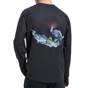 Camiseta de Pesca para Hombre, Precio de Fábrica, 100% Poliéster, Logotipo Personalizado, Impresión por Transferencia de Calor, Secado Rápido, Transpirable - Product Image 4