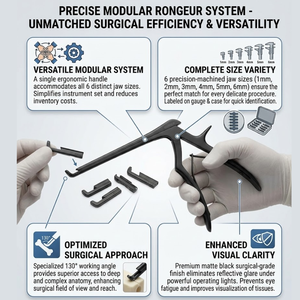 Punzón Kerrison de 130 Grados y 180 mm |   Instrumento Quirúrgico de Acero Inoxidable para Neurocirugía y Cirugía de Columna Vertebral |   Perforador óseo de precisión - Product Image 3