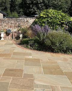 Buff Natural Sandstone <b>Flag</b> Slabs Honed Surface Modern Design Villa Outdoor Paving Patio Stone Cut-to-Size - Product Image 2