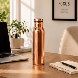 Pure <b>Copper</b> <b>Drinking</b> Water <b>Bottle</b> | 100% <b>Copper</b> Leakproof Hammered & Plain Design Ayurvedic Health Durable Storage <b>Bottle</b> - Product Image 6