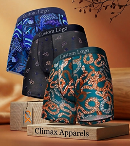 Fabricante al por mayor de calzoncillos bóxer de cintura clásica, transpirables, de ganchillo, con estampado digital en la cintura, con logotipo de marca privada personalizado ODM. - Product Image 1