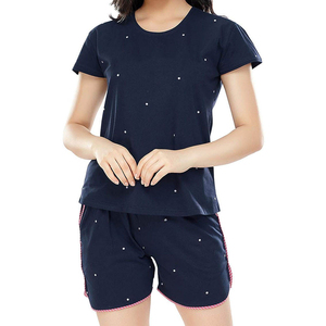 Conjunto Deportivo de Dos Piezas para Mujer, Camiseta de Manga Corta de Secado Rápido y Pantalones Cortos, Algodón y Poliéster, Color Liso - Product Image 1
