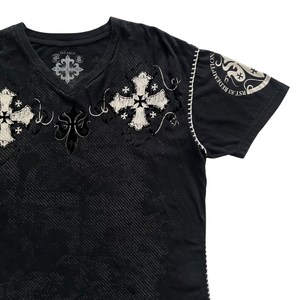 Nueva Camiseta Vintage de Estilo Urbano con Estampado Gráfico Desgastado y Lavado Ácido, Camiseta Extra Grande de Algodón Grueso con Aspecto Desgastado para Hombre - Product Image 2