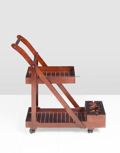 Chariot de bar en bois massif Royal Patron Brown, chariot de service vintage Heritage Patron, chariot de service moderne Elite Patron, origine Rajasthan - Product Image 1