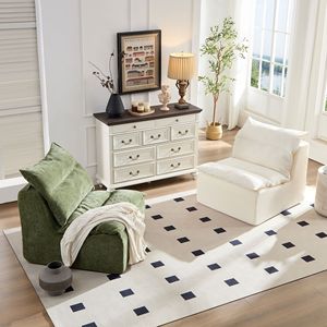 Accent Armless Single Couch Lounger Lazy <b>Floor</b> <b>Seating</b> with Backrest for Living Room or Fireside Chaise Lounge Style - Product Image 4