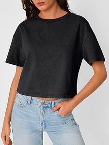 Nouvelle Arrivée OEM – T-shirts Courts Vintage Effet Délavé pour Femmes, Idéaux pour le Sport, le Yoga et l'Entraînement, Coupe Oversize à Manches Courtes - Product Image 5