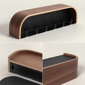 Minimalist <b>Key</b> Hook Design Modern <b>Key</b> Holder Wall Mount with Wooden Shelf <b>Key</b> Rack for Wall as Entryway Organizer - Product Image 2