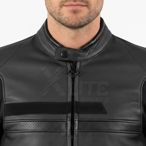 Chaqueta de Motociclista Impermeable y Cortavientos de Moda para Hombre, Cuero Genuino Resistente, Puños y Cintura Ajustables, Uso Diario - Product Image 5
