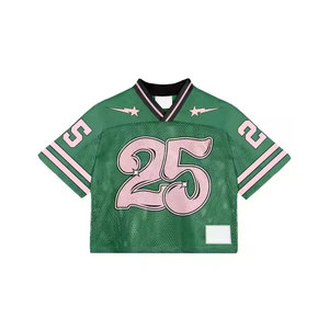 Maillot de football surdimensionné à manches courtes pour homme, marron rose, imprimé numéro 33, col en V, style sportif, longueur courte, tissu en maille respirant - Product Image 5