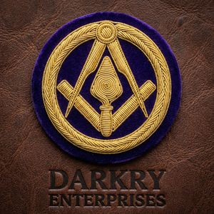 Parche de insignia masónica de diablo con paloma, bordado a mano, de ala azul claro, con hilo de oro personalizado, para fabricantes de escudos de logia. - Product Image 2