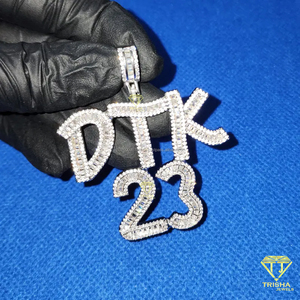 Colgante personalizado con la inscripción "TEEKA" en letra cursiva, con diamante moissanita, cadena estilo hip hop, joyería de moda, regalo para mujer - Product Image 5