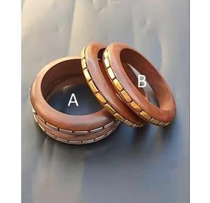 กำไลข้อมือไม้ทำมือแบบไม่ซ้ำใคร เป็นมิตรกับสิ่งแวดล้อม เครื่องประดับไม้ธรรมชาติสำหรับผู้หญิงและเด็กผู้หญิง - Product Image 1