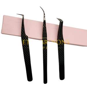 Juego de Pinzas para Extensión de Pestañas de Plasma Negro, Herramienta Profesional para Aislamiento de Volumen, Pinzas de Precisión de Acero Inoxidable - Product Image 4