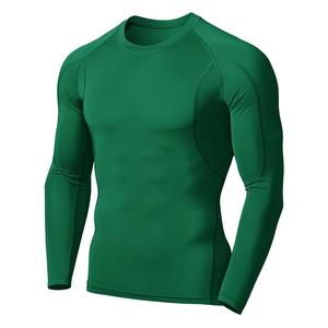 T-shirt de compression d'entraînement pour hommes à manches longues, séchage rapide, tissu léger, soutien musculaire, vêtements de sport, OEM ODM, vente en gros - Product Image 1