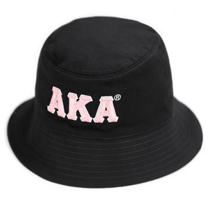 Sombrero Reversible AKA, Rosa y Negro, Bordado Chenille con Letras Griegas, Algodón Premium, Gorra de Verano, Estilo Urbano Unisex - Product Image 3