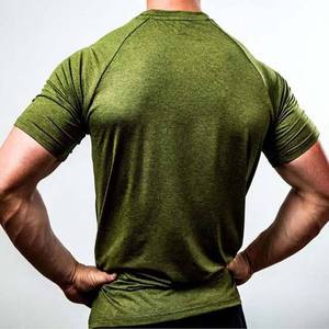 เสื้อยืดคอกลมแขนสั้นสีเขียวมิ้นท์สำหรับผู้ชาย ทรงเข้ารูป สีพื้น สปอร์ต ผ้าถัก แห้งเร็ว โพลีเอสเตอร์ 100% - Product Image 4