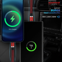 Câbles USB vers Type-C ROADPOWER durables jusqu'à 60W, charge rapide, prennent en charge la musique, les appels et le GPS simultanément pour les appareils Android