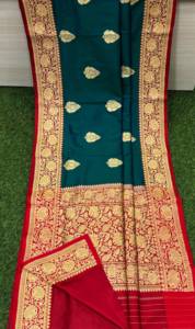 Pure Katan Silk Brocade Zari Woven Sarees Rich Festive Designer Wear Bulk Exporter - Product Image 2