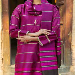 Khadi Net Shirt & Dupatta PS3398 2PC Set Taille XS - Product Image 4