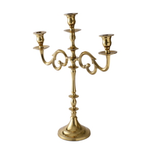 Candelabro de Latón Vintage de Lujo, Portavelas de 3 Brazos, Centro de Mesa Decorativo para Bodas, Decoración de Mesa de Comedor para el Hogar - Product Image 5