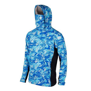 Camisa de Pesca con Capucha para Hombre, Estampada en Verde y Amarillo, Manga Larga, Protección UPF 50 Anti-UV, Ropa de Pesca para Exteriores - Product Image 5