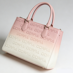 Customizable Logo Designer Leather <b>Handbag</b> for Women Gradient Embossed Letter Tote Bag Fashionable and Versatile - Product Image 1