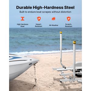 Postes guía para remolques de barcos con 46 luces LED, 2 unidades, de acero de alta dureza, ajustables y anchos, para remolques - Product Image 5