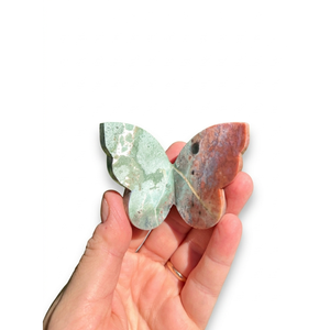 Mariposa voladora de cristal de alta calidad con alas de jaspe unicornio y piedra curativa, mariposa tallada en 3D y cristal decorativo, mayorista. - Product Image 4