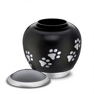 Shadow Small Pawprint Pet Urn Black & Bur Pewter Pet <b>Memorial</b> Urn for Dogs <b>Cats</b> Paw Print Design - Product Image 3