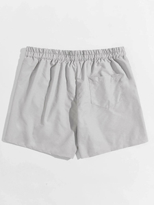 Pantalones Cortos Deportivos para Hombre, Color Negro Sólido, de Secado Rápido, con Cordón Ajustable, Tejido de Poliéster, Cintura Media, Calidad Premium, Hechos a Medida - Product Image 4