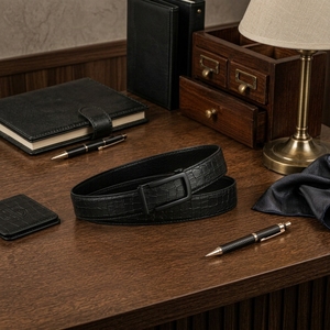 Ceinture en cuir à motif crocodile personnalisée pour hommes Ceinture de qualité supérieure à la mode - Product Image 1
