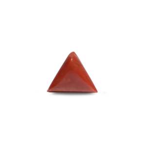 Natural Red Coral Loose Gemstone 5.7 Carat 7mm Triangle Certified Wholesale - Product Image 1