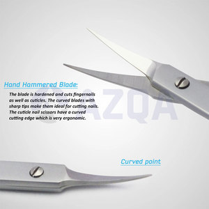 Ciseaux à cuticules incurvés en acier inoxydable avec lames tranchantes, poignée compacte en forme d'anneau pour manucure, pédicure et soins des ongles - Product Image 4
