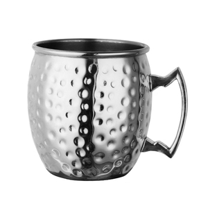 Artisanal Dimpled Textured Silver Finish Pure Copper Moscow Mule Cup – <b>Golf</b> Ball Pattern Metallic Tumbler for Cold Refreshments. - Product Image 1