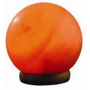 Lampe globe en sel de l'Himalaya en matériau organique, sphère sculptée, décoration d'intérieur, sans cordon, ampoule rose respirante - Product Image 3