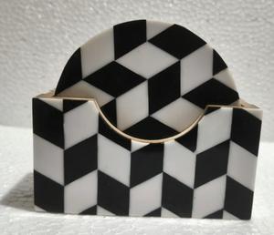 Posavasos de Mármol Blanco y Negro, Diseño Moderno, Posavasos para Tazas de Té, Ecológicos, Reutilizables, Alfombrillas para Mesa, Posavasos de Calidad de Exportación - Product Image 1