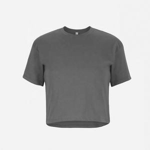 T-shirts courts personnalisés pour femmes, hauts courts unis, t-shirts courts oversize vierges à vendre, t-shirts courts pour femmes - Product Image 1