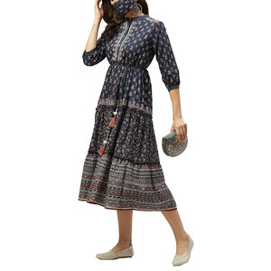 Women Printed Frock Stylish Modern Printed Pattern <b>Dress</b> Soft Smooth Comfortable Casual Fashion For Women - Product Image 4