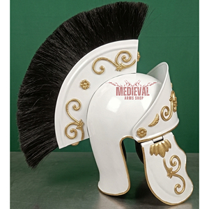 Casque de Chevalier Croisé Personnalisé Blanc Médiéval avec Accents en Laiton pour Cosplay, Réenactement et Fête d'Halloween - Product Image 6