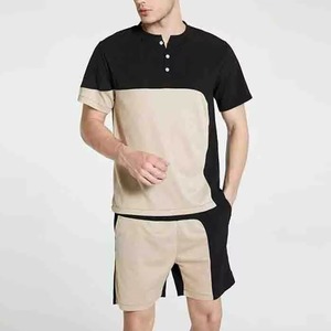 Men Summer Casual Two-Piece T-Shirt Shorts <b>Set</b> Midweight Short Sleeve 100% Bamboo Fiber Eco-Friendly Customizable Acid Wash 3D - Product Image 1