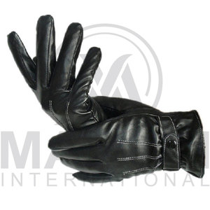 Nouveaux gants en cuir véritable tendance avec garniture 100% cuir véritable, gants d'hiver - Product Image 2