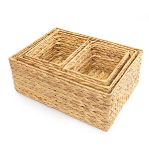 Cheap price factory supply water hyacinth basket <b>container</b> bathroom accessories natural baskets - Product Image 6